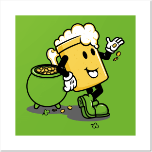 Cartoon Beer Irish American Lager St. Patricks Day Posters and Art